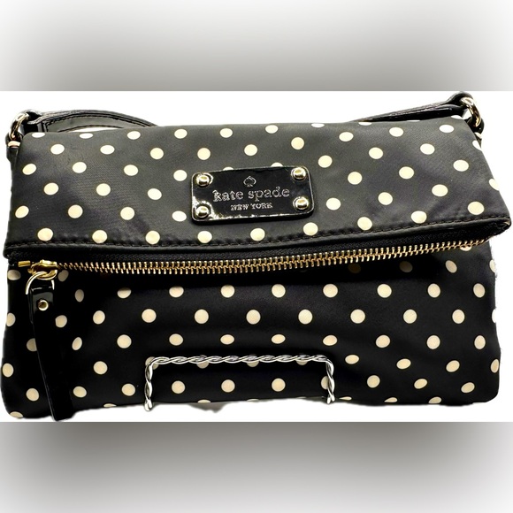 Kate Spade ♠️ black&white polka dot crossbody bag, Very Good Preowned Condition - Picture 1 of 10